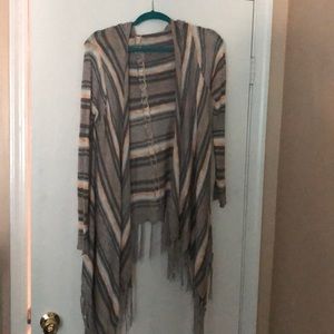 Gray striped cardigan
